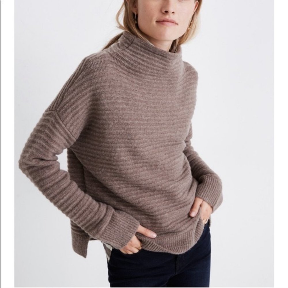Madewell Pink Small Belmont Mock Neck Sweater